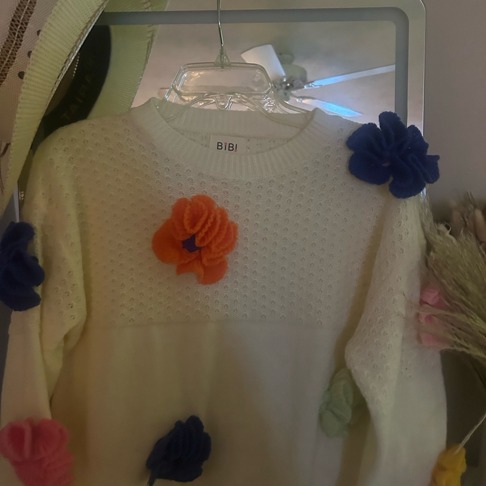 BiBi White Textured Knit Sweater